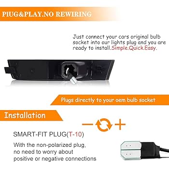 Amazon.com: Tonsya Full Amber Led Light Black Smoked Lens
